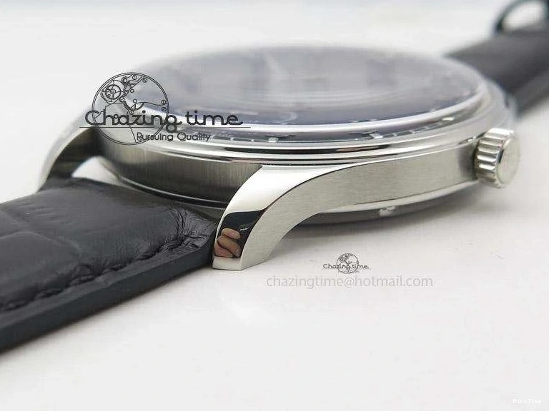 MIROTIME 0121 Portuguese IW545407 Black Dial ZF 1:1 Best Edition On Dark Blue Leather Strap DailyWear 7337
